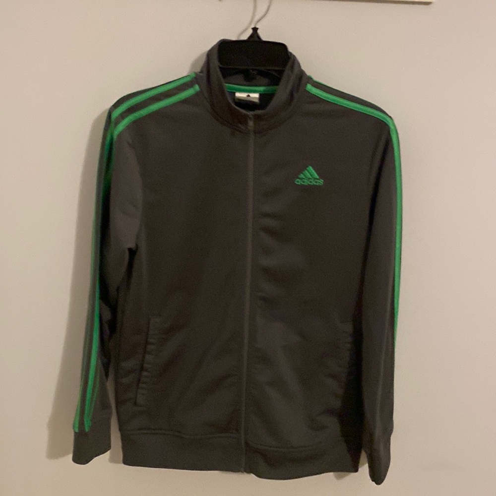 Juniors Boys adidas Zip Up track jacket Green and Gray zise juniors 14/16.